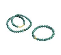 Générique Bracelet en jade d'eau bleue naturelle de qualité A - Conception de lotus bleu à double cercle(A set)
