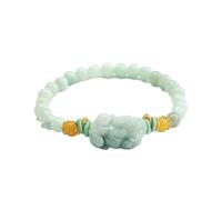 Générique Bracelet en jade naturel de qualité A avec breloque - Bijoux élégants for femme for la chance et la prospérité