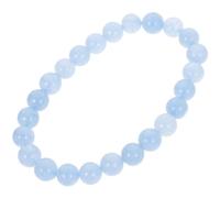 Générique Bracelet en Perles de Cristal Naturel 8 Mm Bleu Aquamarine, Extensible et Élégant, Bijoux pour Femme, Accessoire Polyvalent pour Usage Quotidien, Présent