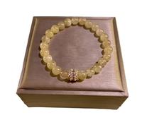 Générique Bracelet en Quartz blond naturel, Design, mode polyvalent, cristal, Style femme, fait à la main, perles alliage de cuivre, poignet juif