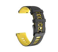 Générique Bracelet en silicone 20/22 mm compatible avec les bracelets Venu 3, Forerunner 265, 255, 245, Music 4 et Venu Sq 2 Plus.(Black Yellow,22mm)