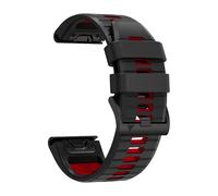 Générique Bracelet en silicone QuickFit 22 mm 26 mm Compatible avec Forerunner 965 955 Solar 945 LTE 935 745 S70 47 mm Accessoire de bracelet de montre souple de sport(Black Red,QuickFit 26mm)