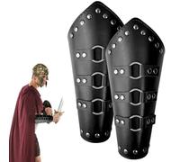 Générique Bracelet Gauntlet Médiéval,2 brassards réglables en Similicuir | Arm Cuff Leather Gauntlet Wristband, Punk Wide Bracer Arm Guards for Men Women