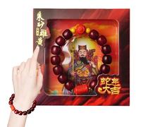 Générique Bracelet, Good Luck Bodhi Cinnabar Bracelet Chinese Jewelry, 4.53x4.53 inches Handmade Wealth and Protection Charm Ideal for Birthday, Festival, or Spiritual Occasions