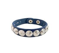 Générique Bracelet Gothique Clouté En Cuir pour Homme et Femme Style Punk Rock Ajustable Unisexe Idéal pour Les Fêtes Halloween Bijoux Cadeaux Bleu Roi