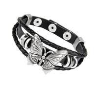 Générique Bracelet Gothique Punk Motif Tissé Multi-couches Unisexe Manchette Rock Ajustable pour Fêtes et Usage Quotidien