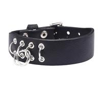 Générique Bracelet Homme Cuir, Bracelet En Cuir Ajustable Créatif Style Gothique Punk, Large Bracelet Simple Vintage Charmant Bijoux Pour Hommes Femmes Noir 22 Cm