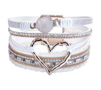 Générique Bracelet Homme Cuir, Bracelet En Cuir Multicouche Pour Femmes, Bracelet Manchette En Pierre Naturelle Avec Fermoir Magnétique, Bijoux En Cristal Faits À La Main, Cadeau Pour Femmes, Ad