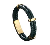 Générique Bracelet Homme Cuir, Bracelet En Cuir Pour Homme, Fait À La Main, Double Couche Tressée, Bijou Avec Boucle, Style Vintage, Idéal Pour Un Couple, Idéal Pour Papa, Son Ou Son Mari, Ver