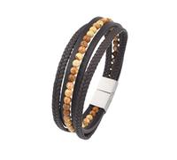 Générique Bracelet Homme Cuir, Bracelet En Cuir Tressé Multicouche Torsadé Marron Avec Pierres Précieuses Gothiques, Bracelet Manchette Punk Pour Hommes Et Femmes, Bijoux Pour Pères Avec Boît