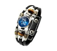 Générique Bracelet Homme Cuir, Bracelet Réglable En Cuir Avec Constellations, Tressé Multicouches, Bijou Avec Boutons, Bijou Porte-Bonheur Fait Main, Astrologie, Cadeau Pour Femme Et Homme, Vers