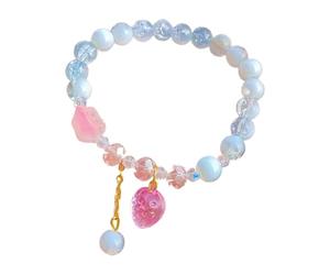 Générique Bracelet Hommes Perle Rose Avec Bracelet Bracelet Bracelet 9mm Bead Natural Gemstone Bracelet En Acier De Valentin Hommes Bijoux (Blue, One Size)