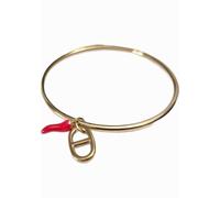 Générique Bracelet Jonc en Acier Inoxydable doré avec Pendentif Piment Rouge et Maille Marine