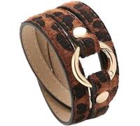 générique Bracelet jonc léopard pour Femme | Bague en Similicuir Multicouche Bijoux Longs pour Femme caféCharmant et Charmant