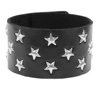 Générique Bracelet Large En Cuir pour Homme et Femme Style Punk Rock Motard Ajustable Style Punk Steampunk Gothique Bijoux D'Halloween Cadeaux Noir
