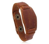 Générique Bracelet Manchette Large En Cuir Réglable Vintage Pour Homme Bracelet Jonc Rock Vintage Bracelet Manchette Large Unisexe Bijoux Cadeau Marron Clair