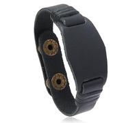 Générique Bracelet Manchette Large En Cuir Réglable Vintage Pour Homme Bracelet Jonc Rock Vintage Bracelet Manchette Large Unisexe Bijoux Cadeau Noir