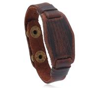 Générique Bracelet Manchette Large En Cuir Réglable Vintage Pour Homme Bracelet Jonc Rock Vintage Bracelet Manchette Large Unisexe Bijoux Cadeau Marron Foncé