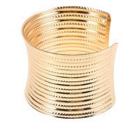 Générique Bracelet Manchette Large Fer Doré Texturé C Ouvert Léger Bracelet Jonc Enveloppant Facile à Porter pour Femmes et Hommes Accessoire Polyvalent pour Tenue Décontractée ou Formelle