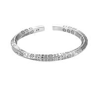 Générique Bracelet Manchette rétro torsadé, Bracelet jonc Ouvert réglable pour Hommes et Femmes (Argent)