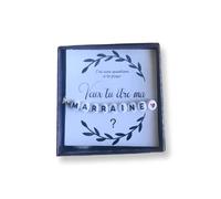 Générique bracelet marraine annonce grossesse veux tu être ma marraine bracelet fil doré perles noir avec coeur