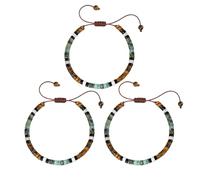 Générique Bracelet motivant « Strong As Fuck », bracelet en perles de turquoise naturelle, bracelets ajustables en perles naturelles pour femmes (3pcs)