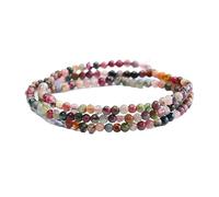 Générique Bracelet multi-anneaux en tourmaline naturelle - Bijoux en perles de pierres précieuses en cristal for le bien-être et le style(About3.5mm)