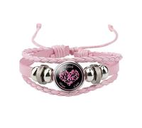 Générique Bracelet Octobre Rose, Lutte Contre Le Cancer Du Sein Bijoux de Cancer du Sein 2025 Ruban Rose Accessoires Bracelets Octobre Breloque Cadeau pour Survivantes