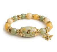 Générique Bracelet Perlé Édition Limitée Oiseau Bleu Porteur de Bonheur avec Boîte Cadeau, Bracelet à Breloque Inspirant Oiseau, Bracelet Perlé Porteur de Bonheur Printanier (Yellow)