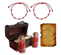 Générique Bracelet Pour Lui Et Pour Elle, Chaîne Rouge Du Destin, Bracelet À Breloques En Corde, Coffret Cadeau Pour Couple Avec Parchemin De Légende Dans Un Coffre Au Trésor, Pour Mariage