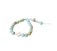 Générique Bracelet Religieux pour Enfants, Perles avec Croix, Coffret Cadeau, Idéal pour Baptême, Communion, Confirmation. (bleu communion)