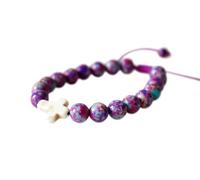 Générique Bracelet Religieux pour Enfants, Perles avec Croix, Coffret Cadeau, Idéal pour Baptême, Communion, Confirmation. (violet communion)