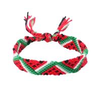 Générique Bracelet Rhodonite Lune Rose Anneaux de pastèque tissé à la main pour femmes Valentin Ensembles Bracelet Plaqué Couleurs Anneaux (Red, One Size)