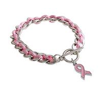 Générique Bracelet Ruban Rose, Accessoire Octobre Rose Bijou Chic Ruban Bracelets de Cancer du Sein Bracelets Octobre Bracelet Cadeau Cadeau pour Survivantes
