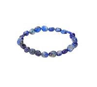 Générique Bracelet Semi-Élastique Pour Homme Et Femme, Bracelet Ovale En Perles De Pierre Irrégulière, Bijoux Extensibles En Cristal De Guérison Naturelle, Bijoux En Lapis-Lazuli