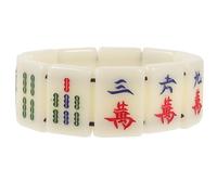 Générique Bracelet Style Créatif et Chic Élastique de Mahjong en Plastique Design Unique Confortable à Porter, pour Anniversaire pour Femmes