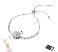 Générique Bracelet Tournant Hailoyearn Avec Tournesol Et Coffret Cadeau, Bracelet Tournant Ajustable Avec Tournesol Pour Femmes, Cadeaux De Noël (#b)