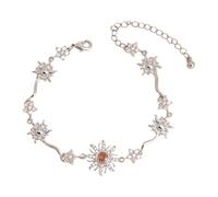 Générique Bracelet Tournesol Princesse en Pierres Précieuses, Bracelet Tournesol Réglable en Or, Élégant Bijou Floral en Zircone Violette (Champagne-B)