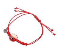 Générique Bracelet Tressé Chat Réglable en Corde de Coton et Alliage Rouge, Accessoire Chic pour Anniversaire ou Fête, Présent pour Amis Féminins et Masculins