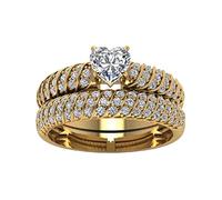 Générique Bracelets Anneaux à la main cadeau de mariage coupe bague de fiançailles anneaux Accessoires Bagues (Gold, 9)