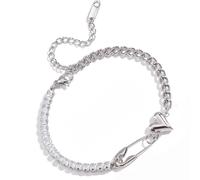 Générique Bracelets avec Trombone en Forme de cœur, en Acier Inoxydable, maillons de chaîne réglables, Bijoux, Bracelets en Forme de Trombone réglables en Forme de cœur