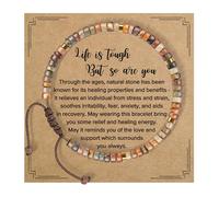 Générique Bracelets Bracelet Bracelet Acier Poignet Bijoux Blessing Card Message Bracelet Pour Perles Bijoux (D, A)