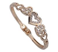 générique Bracelets, Bracelet jonc Coeur Chic en Strass incrusté Creux pour Femmes, Or Rose, Pratique et populaireSpécialité dextérité