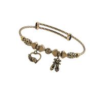 Générique Bracelets Bracelets de manchette extensibles exagéré Texture en laiton Convient couples et occasions de fête en laiton réglable pour les femmes
