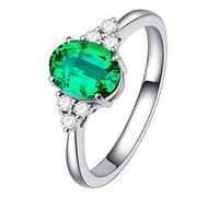 Générique Bracelets Cadeaux Anneaux Rubis Plaqué Or 18k Bagues Jaune Porte-clés Bagues (Green, 6)