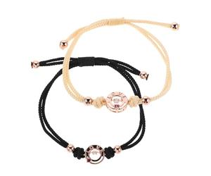 Générique Bracelets Connectés pour Couples Technologie Tactile Ajustable en Alliage et Corde, Bracelets Vibrants Assortis pour Jalons Romantiques et Engagements