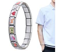 Générique Bracelets De Charme Italien Pour Femme,En Acier Inoxydable Artisanal Italien | Fournitures De Findings De Bijoux De Mode Pour Rencontres Voyages Plage Camping Soiree Cocktail Mariage