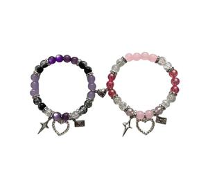 Générique Bracelets de Couple magnétiques élégants avec des Motifs de cœur, Port Confortable, matériaux à Haute élasticité pour Les Couples, conceptions d ' aimants de cœur