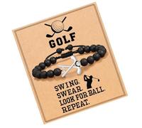 Générique Bracelets de hockey pour garçons - Bracelet de golf de bracelet naturel, pendentif cool, bassins de bas, bijoux, perles de motivation Chain Men, papa, père