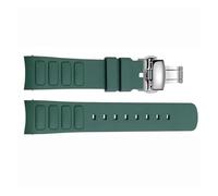 Générique Bracelets de montre compatibles avec Mido Multifort TV M049.526, bracelet en caoutchouc 22 mm, interface incurvée, accessoires silicone(Green-silver-A)